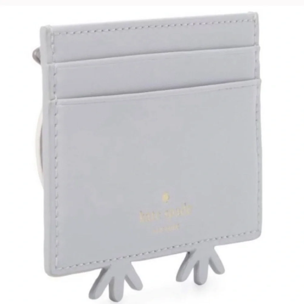 Kate Spade Snow Owl Credit Card Leather Case Gray